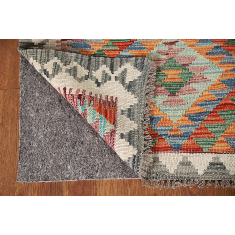Geometric Wool Kilim Oriental Rug 3x4