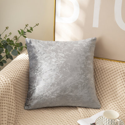 (Covers With Inserts) Set of 2 Crushed Velvet Throw Pillows