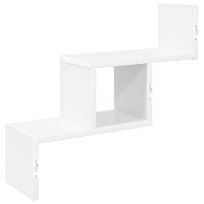  Wall Shelf with Shelf with Storage Engineered Wood Modern Shelving Unit