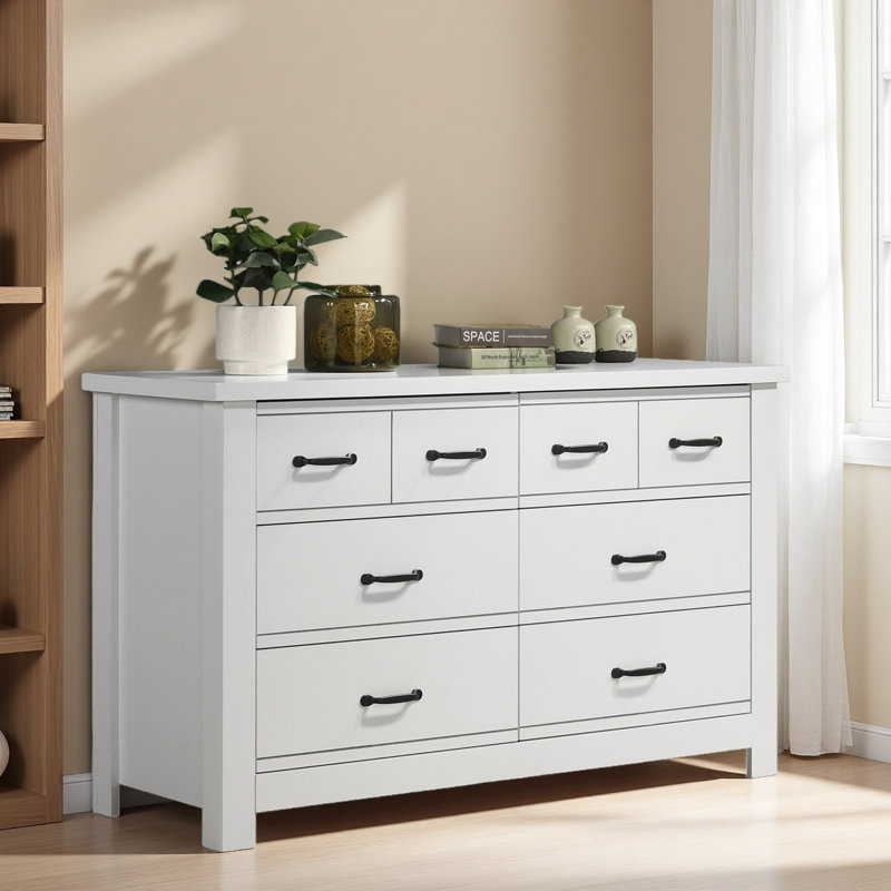 Commode 6 tiroirs 51 ", Blanc