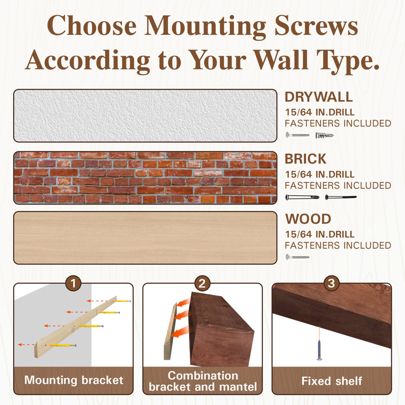 Fireplace Mantel, 72", Brown