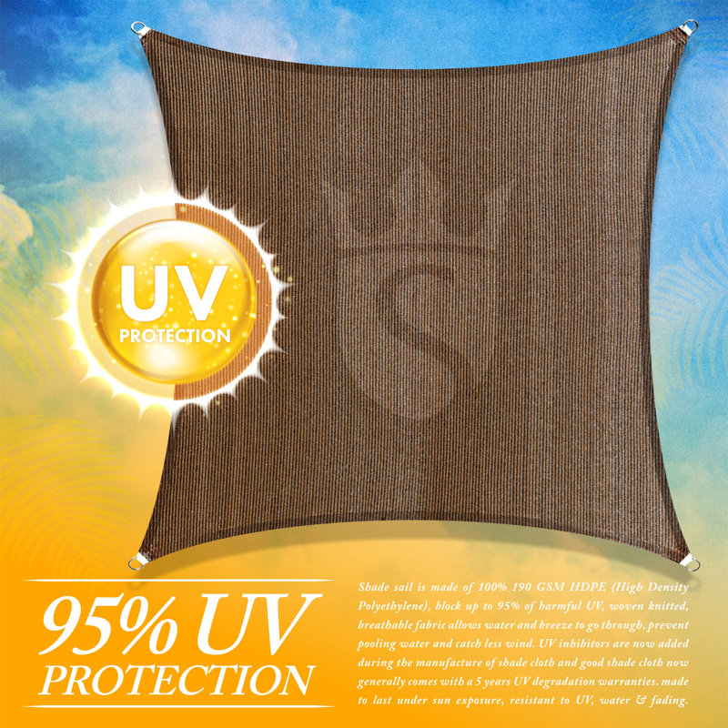 Brown 14' x 20' Rectangle Sun Shade Sail Canopy Fabric