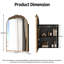 Armoire de toilette murale avec miroir, rangement et tablette ajustable-849697051
