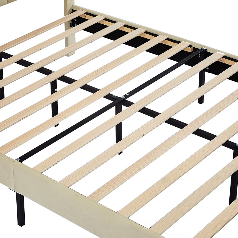 Grand lit tapissier avec 2 tables de chevet - Ensemble de chambre à coucher moderne, Blanc, Grand lit