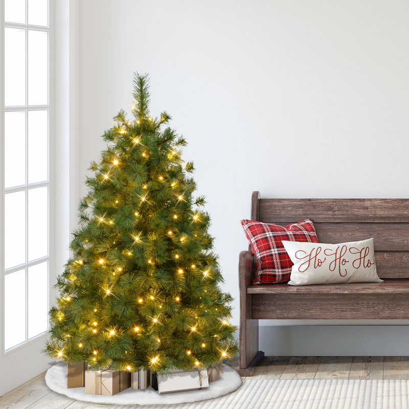 Arbre de Noël artificiel pin 4,5 pi avec 150 lumières DEL double fonction 4,5 pi