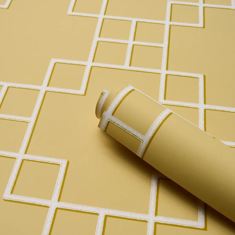 Papier peint treillis Georgette, Jaune