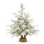 Sapin de Noël artificiel vert givré de 60 cm (2 pi) préilluminé avec 8 modes de lumières DEL et base de style rétro