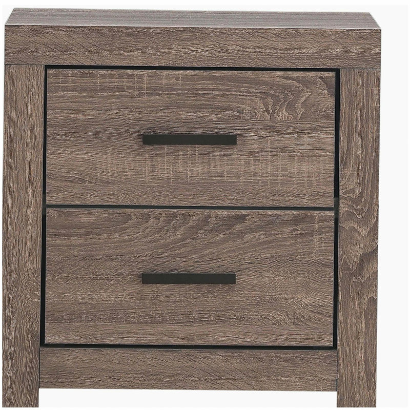 Brantford Barrel Oak 2-Drawer Nightstand, Oak
