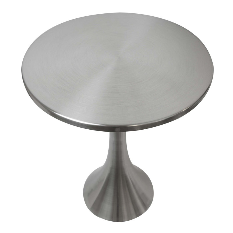 Metal Accent Table In Brushed Nickel