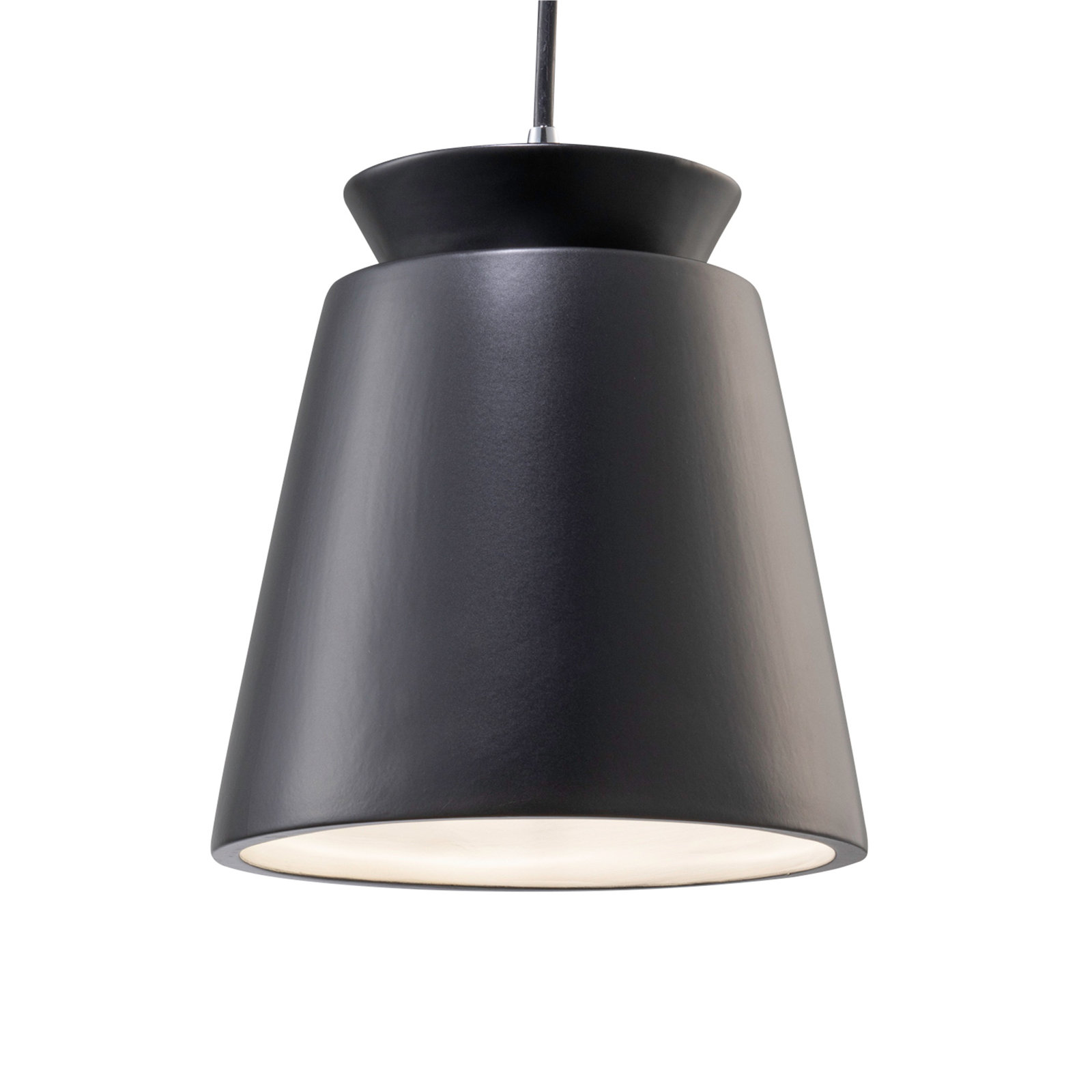 Logan 1 - Light Single Cone Pendant, Carbon Matte Black, Polished Chrome, LED (Integrated)