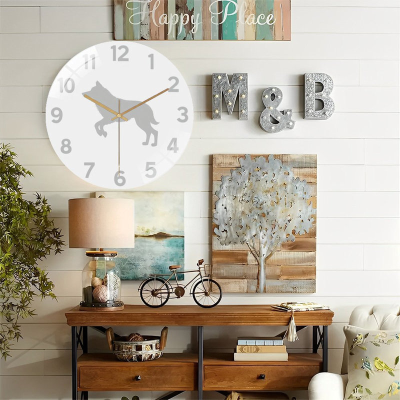 Horloge murale loup 12 po