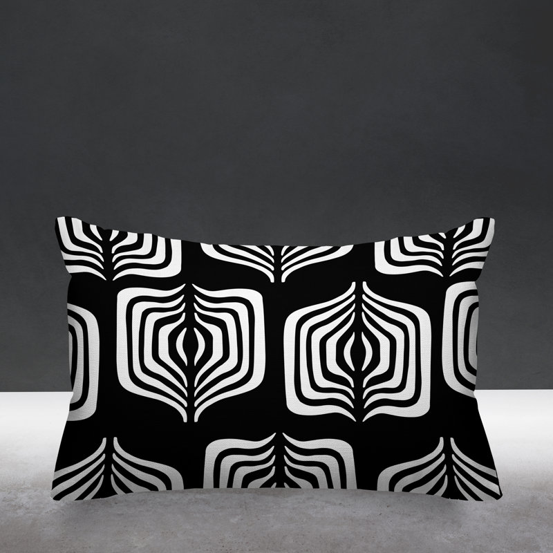 Housse et insert de coussin rectangulaire d'extérieur Dale Tribal, Noir