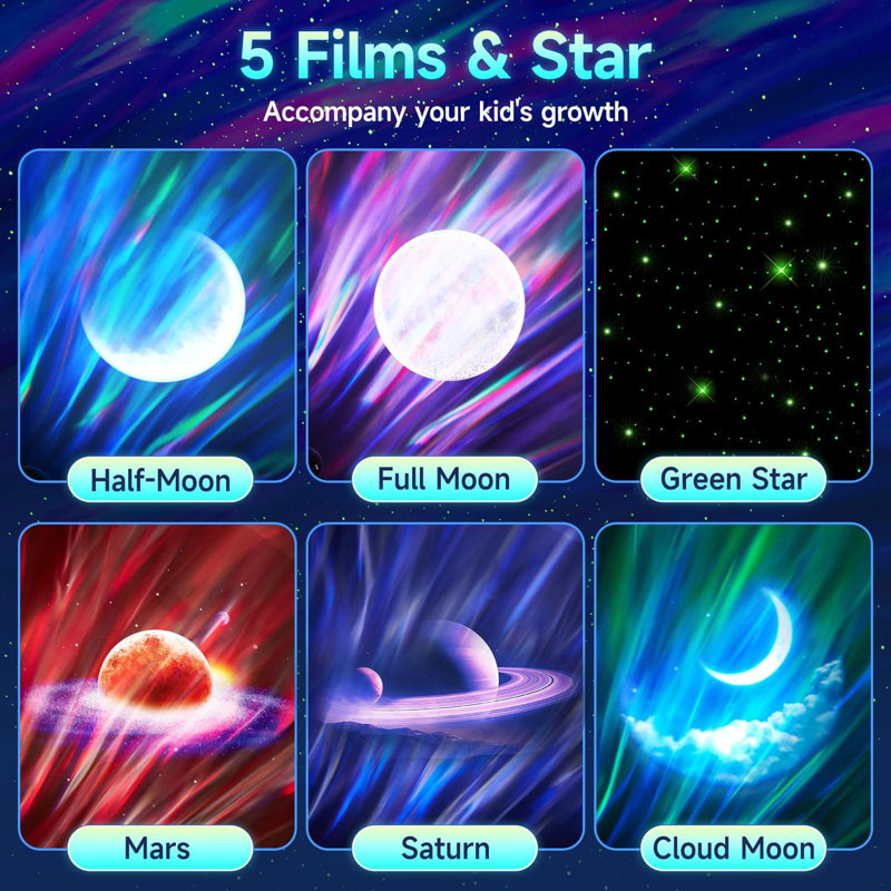 Projecteur Galaxy, 300 modes et 5 films