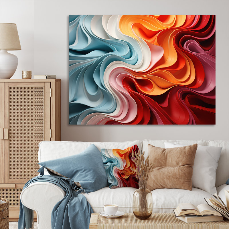 Opt Chromatique Delirium IV - reproduction sur toile, H 34 po x l 44 po x P 1,5 po, Toile tendue