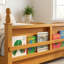 Lit de sol Kittredge Montessori avec garde-corps de sécurité pleine longueur et bibliothèque intégrée pour enfants-1260221589-1260221592
