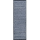 Yasmin Hand Knotted Striped Area Rug in Blue