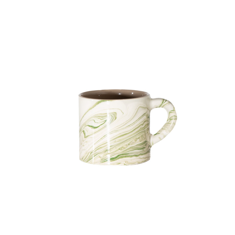 Grande tasse marbrée olive, Olive
