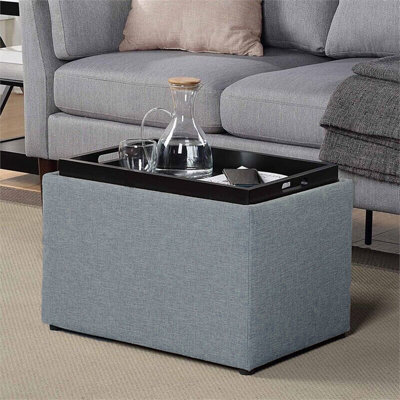 Blocton 57cm Wide Rectangle Solid Colour Standard Ottoman with Storage