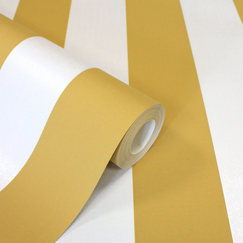 Papier peint à rayures Tavish, Jaune