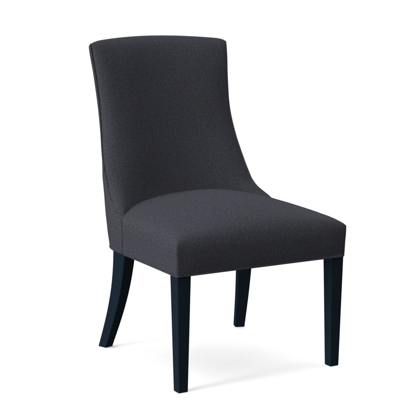 Tuxedo Slipper Dining Chair, Cobalt Blue Stripe; 0204-64, Navy Finish