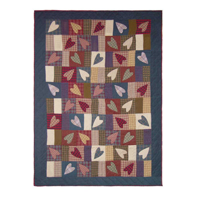 Country Hearts Quilted Throw Blanket