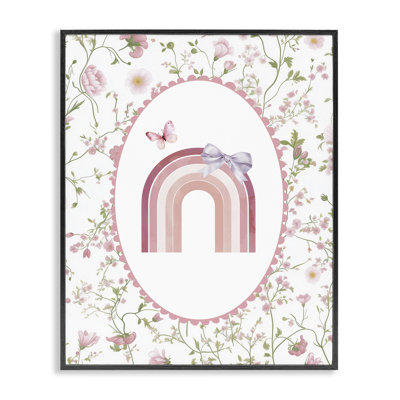 Floral et ruban arc-en-ciel, estampe numérique, design par Christine Simpson Art