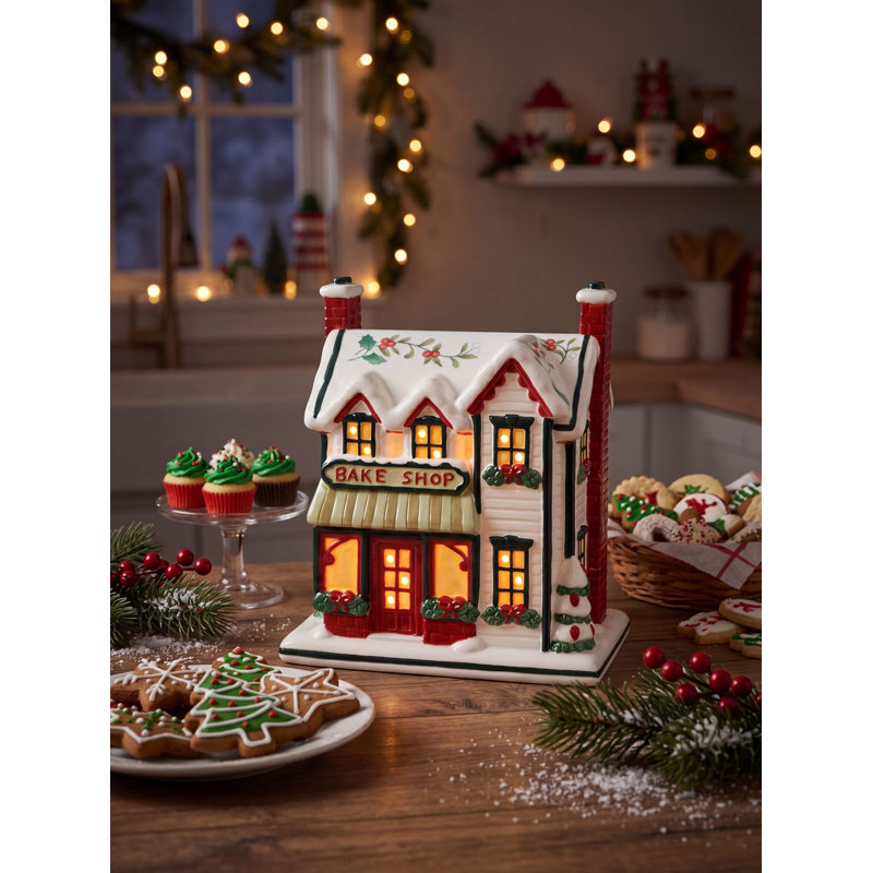 Pfaltzgraff Winterberry LED Bake Shop Holiday Décor