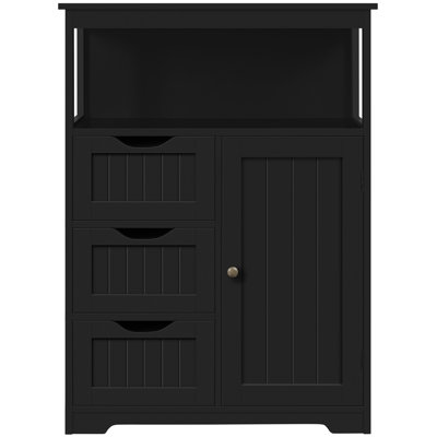 Brigit Free-Standing Bathroom Cabinet with Adjustable Shelf, 3 Drawers and a Niche