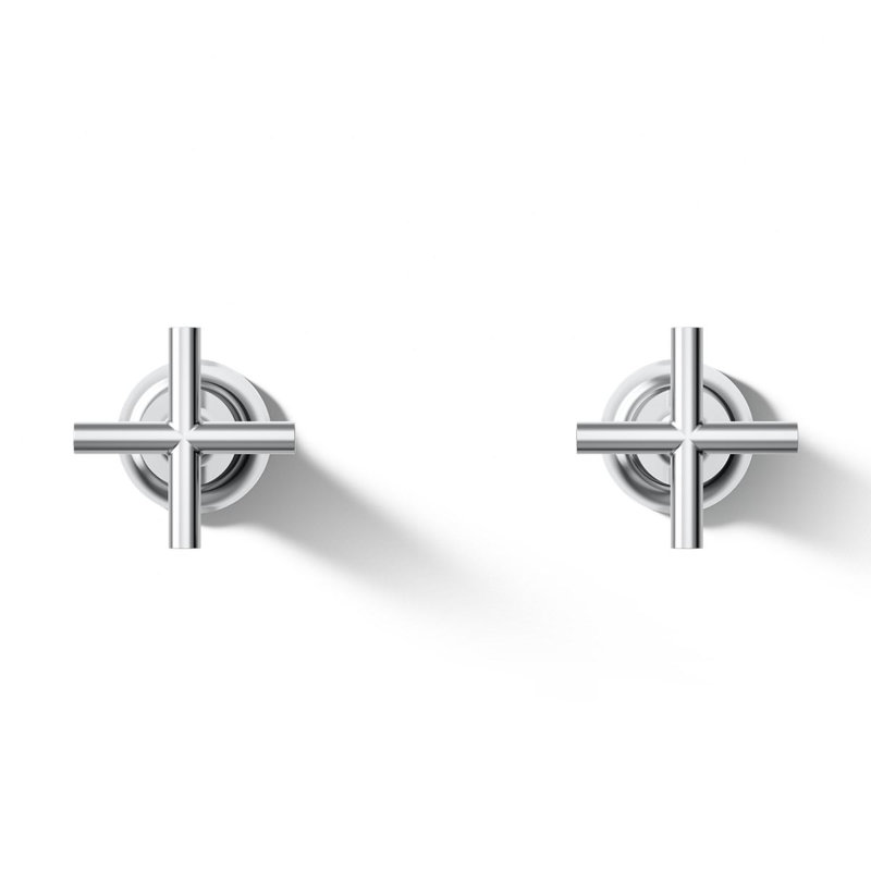 Purist® Deck- or Wall-Mount High-Flow Bath Valve Trim with Cross Handle, Polished Chrome