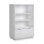 Coastal Bookcase With Lower Drawer, White Finish