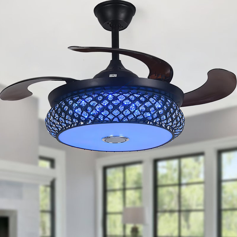 Zahnya 42'' Ceiling Fan with LED Lights, Black