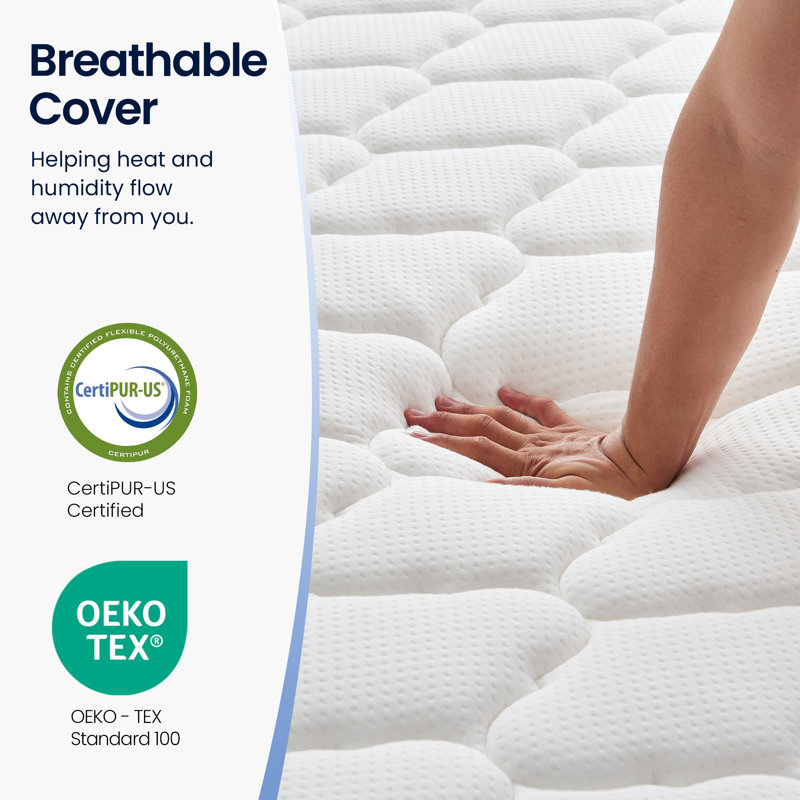 Matelas 12 po, matelas en mousse à mémoire de forme mi-ferme dans une boîte, isolement de mouvement, Grand lit