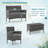 4 Pcs Patio Furniture Set With Washable Cushions And Tempered Glass Coffee Table Red-409910609-409910608