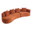 Canapé modulaire courbé de 126 po (orange foncé - mousse complète D28)-395544235-395544228