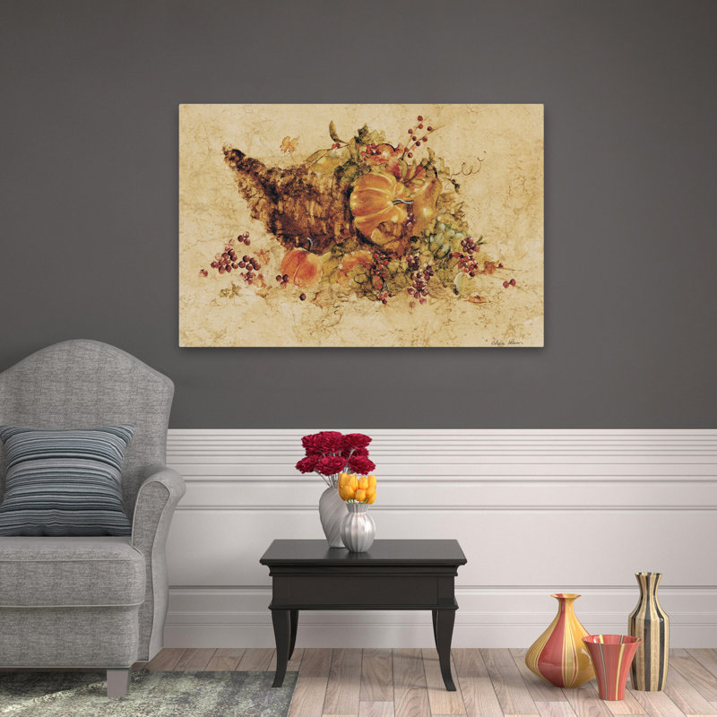 Cornucopia - art décoratif de corne d'automne brune, H 32 po x l 48 po