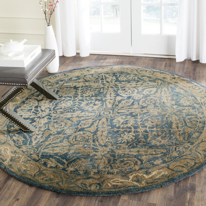 Tapis oriental en laine touffeté à la main Tingley, Rond 6 pi