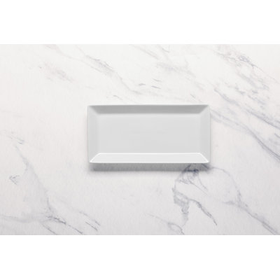 PANORAMA Premium Porcelain Panorama Rectangle Plate, Ivory, 7x3.5" | Microwave & Dishwasher Safe