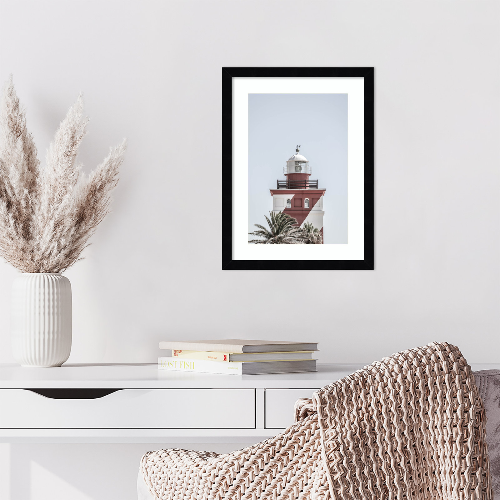 Daisey "Green Point Lighthouse" Print, 17" H x 13" W, Black 