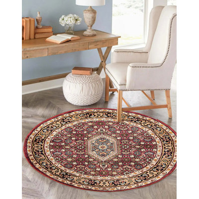 Royal Mahal Burgundy Rug 3'1" x 3'3"
