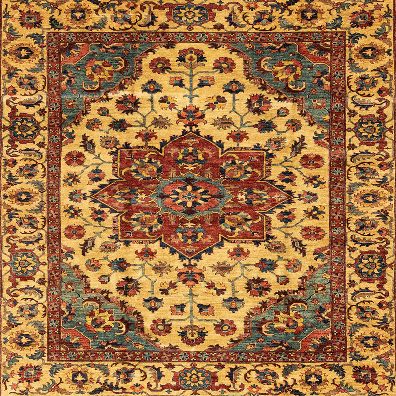 Tapis abstrait moderne 3550, Carré 3 pi