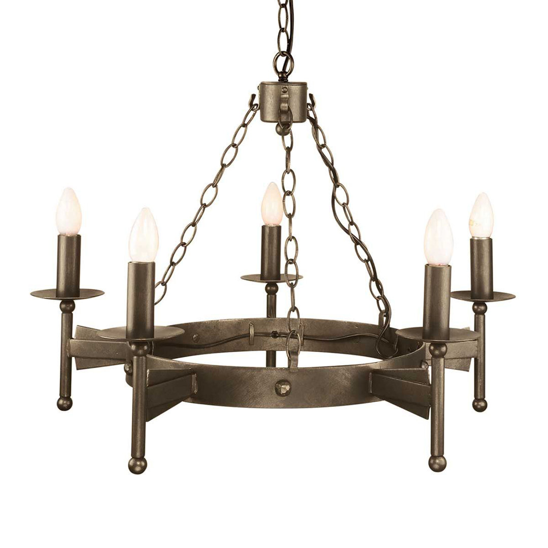 Dabrowski 5 - Light Waggon Wheel Chandelier