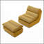 Fauteuil à billes 32 po avec repose-pieds, grande chaise longue pour adultes, canapé rembourré capitonné pour le salon, la chambre à coucher, jaune-885703192