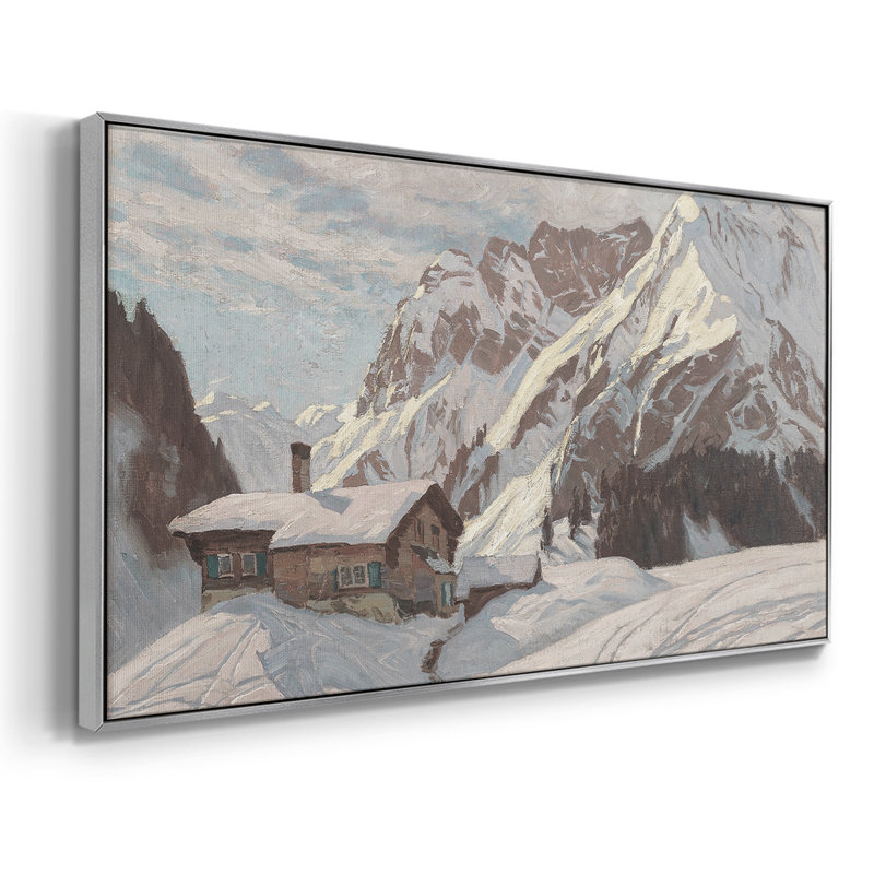 Série paysage - CCXCIV - Toile tendue avec châssis encadré - Prêt à être accroché, H 21 po x l 41 po, Argent argent