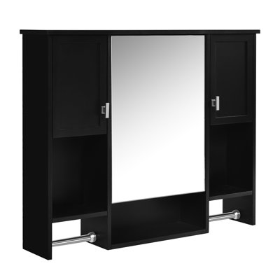 Mirror Cabinet For Bathroom Use - Adjustable Hinges & Spacious Shelves Interior