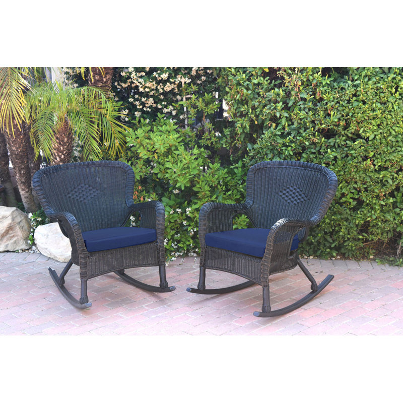 Chaise berçante Batchelder, Bleu, Noir