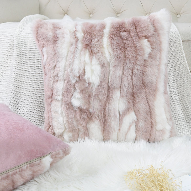 Housse de coussin jacquard, 20 po x 20 po, Rose