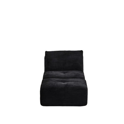 Memory Foam Compressed Corduroy Single Chaise Longue For Living Room, Pet-, Movable , No Assembly, High Padding, Customizable, Black, Suitable Different Layouts Room Pet- With Fabric, Customizable