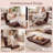 Floor Sofas & Couches with Back Support, 14-Position Adjustable Back, Thick Sponge Padding Coffee-969146080