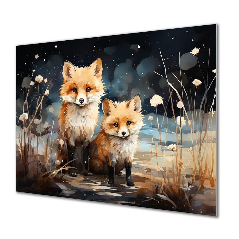 Printemps, renard mignon «S Gaze I», art mural en métal avec un renard, H 12 po x l 20 po x P 1 po