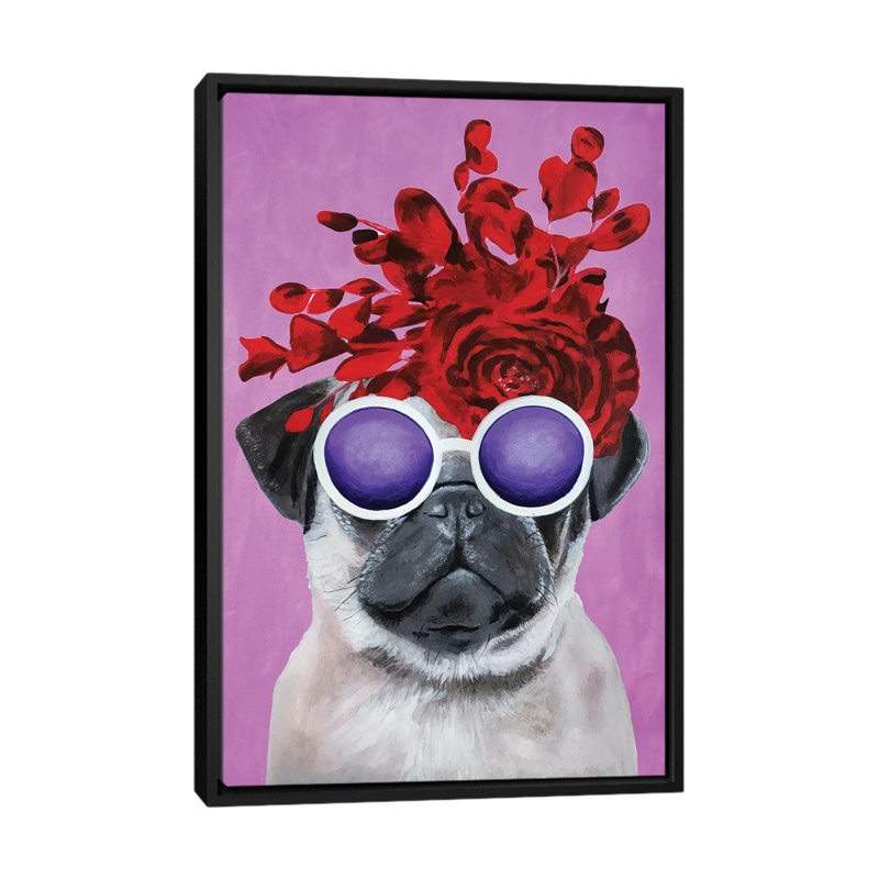 « mode carlin rose » par coco de paris, reproduction d’art sur toile tendue, H 26 po x l 18 po x P 1,5 po, Pas de tapis